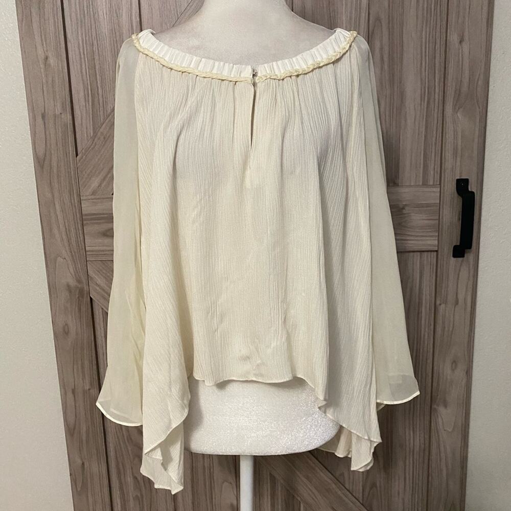 Wink medium top sheer sleeves Flowey crop
